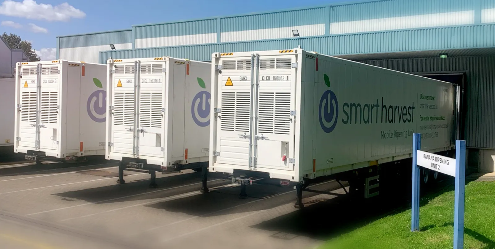 Row of Mobile Ripening Unit at ripening facility